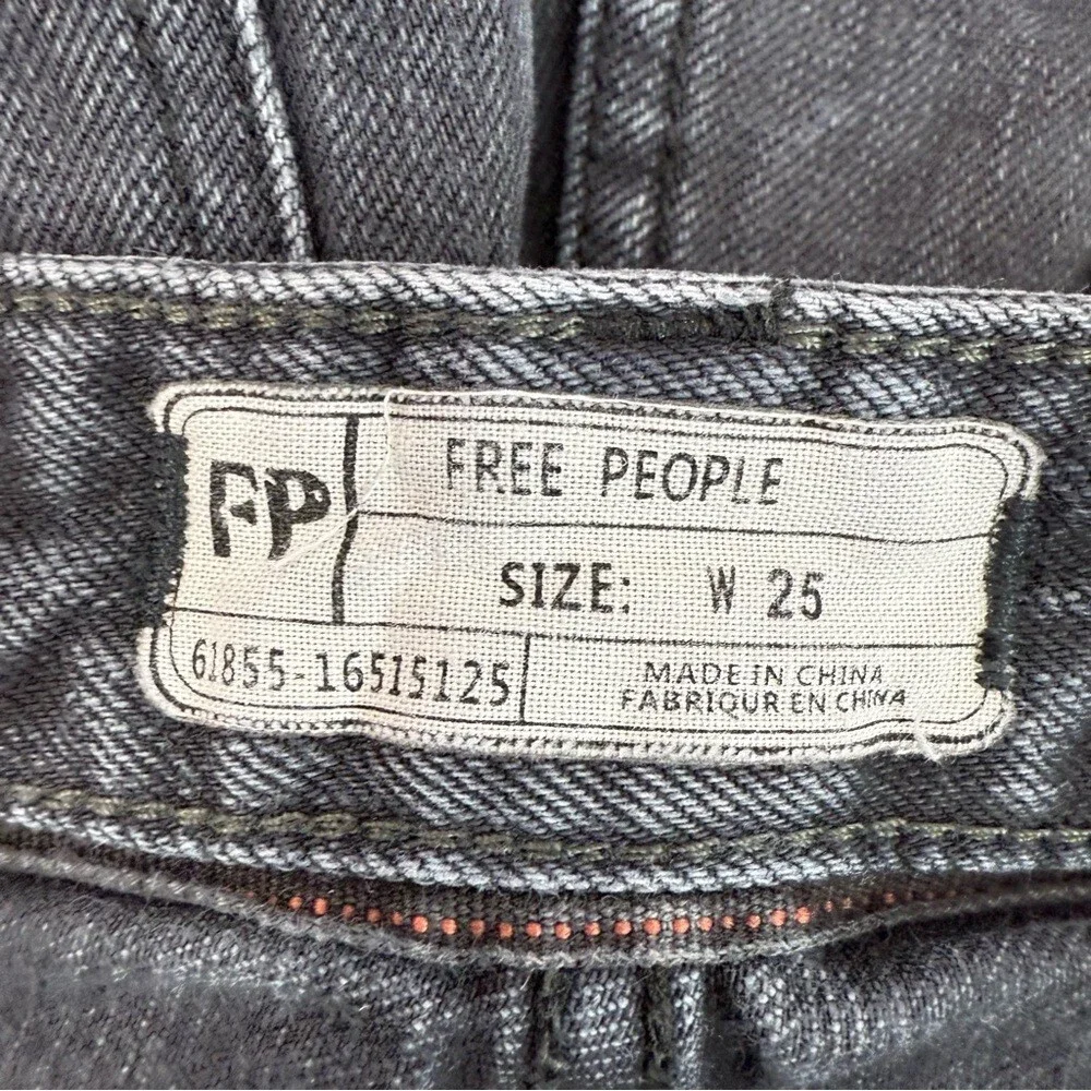 Free People shorts jeans distressed look Black Washed Denim Cutoff Shorts